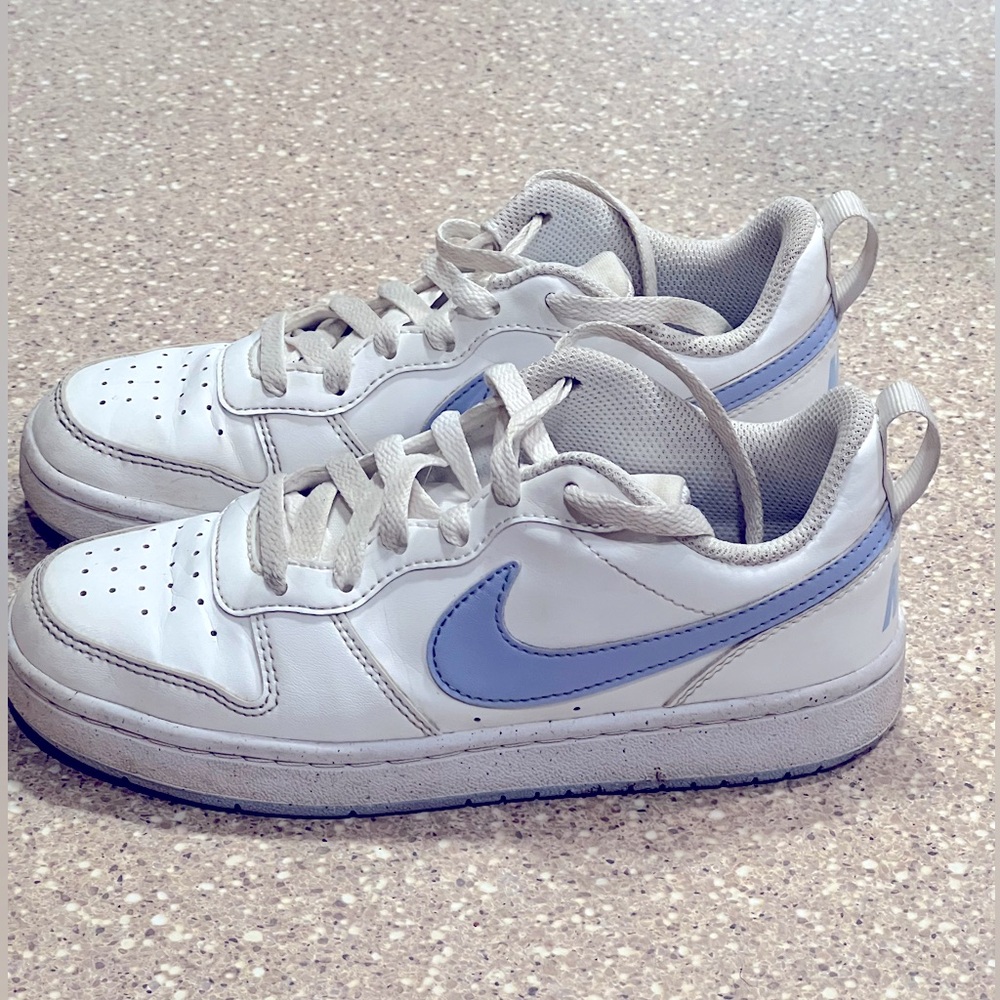 KIDS' NIKE BIG KID COURT BOROUGH LOW RECRAFT GS SNEAKERS Cobalt Bliss-size 3.5Y